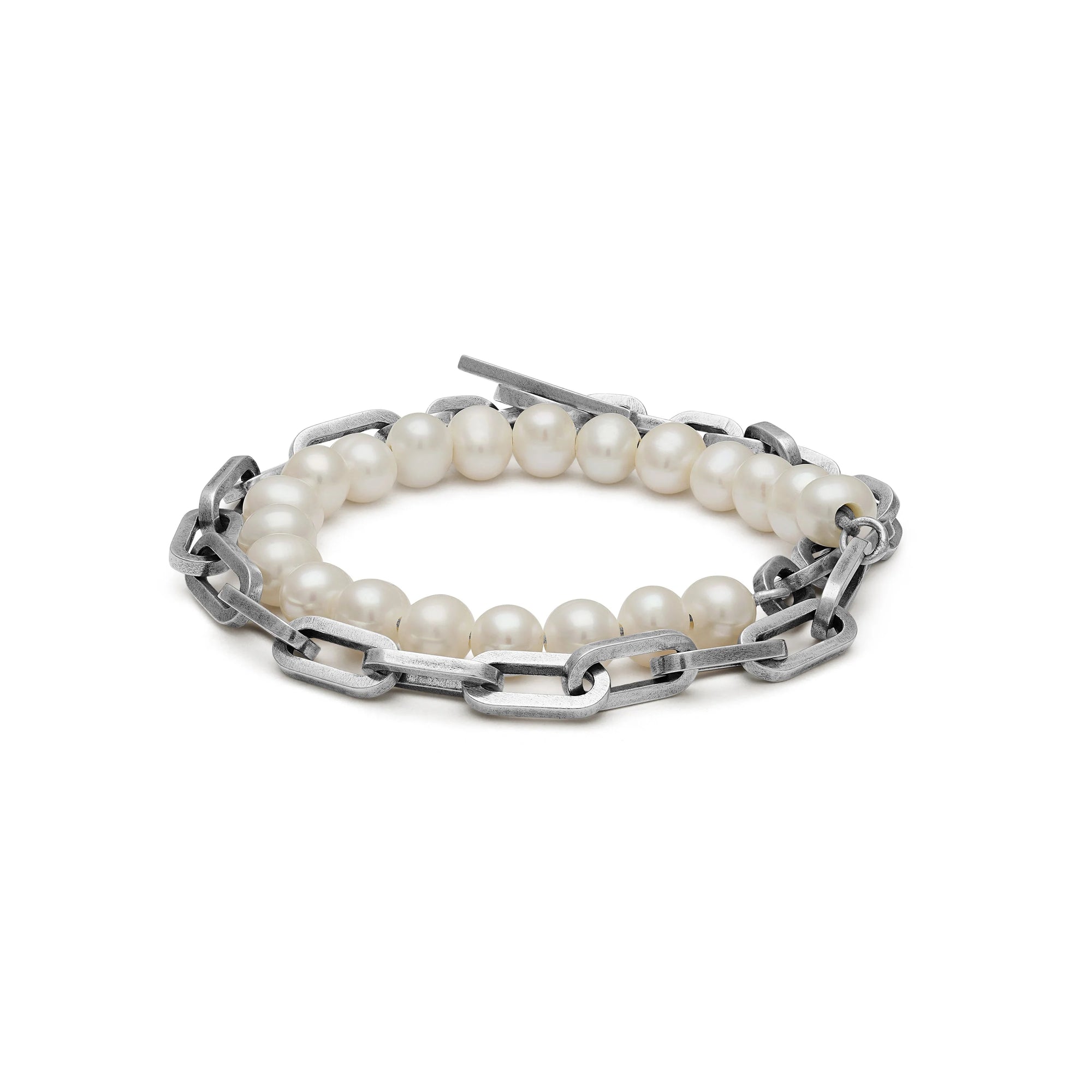 TRIO ELM BRACELET I TWO WRAP | WHITE PEARL | STERLING SILVER