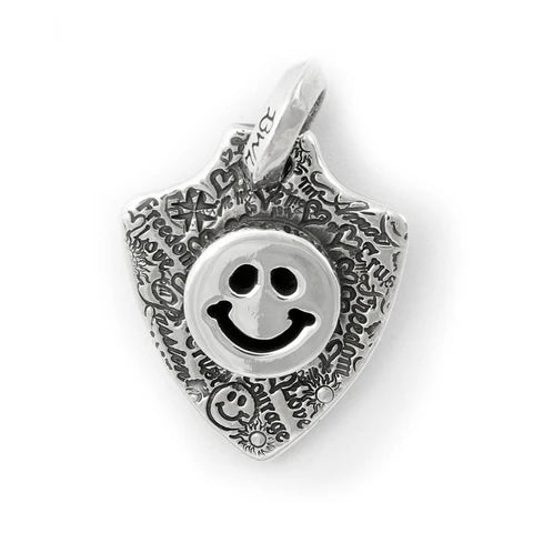 DT648 Graffiti Shield Happy Face Dog Tag