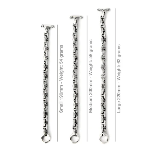 B595 30th Anniversary Hammered Boat Link Bracelet