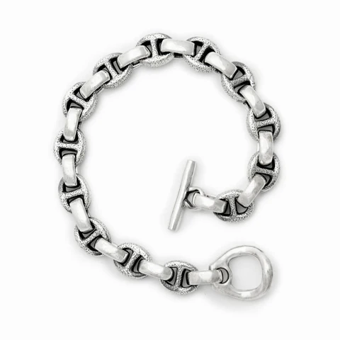 B586 Small Hammerhead Boat and Chain Link Bracelet
