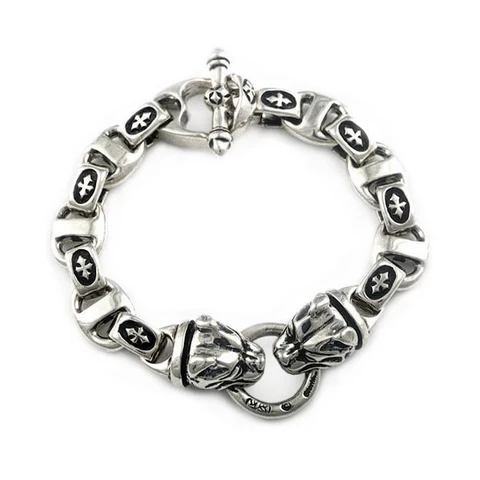 B517 Mini Dog Head with "C" Cross Bracelet