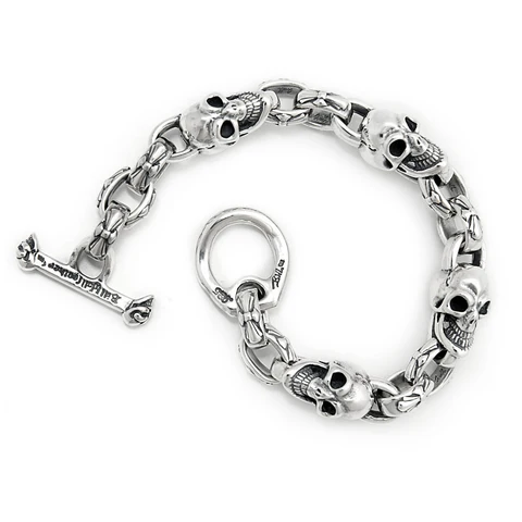 B576 Immortal Cross/Vintage Skull Bracelet
