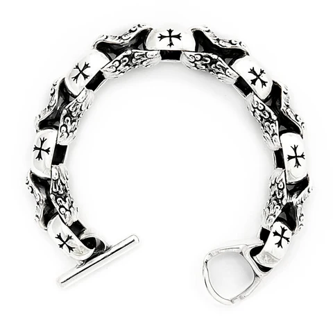 B585-A Barbarian link/Rev Cross Bracelet