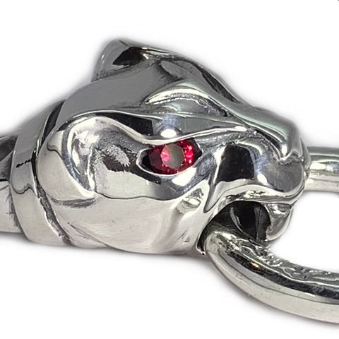 B545S Panther w/Hide Bracelet with Stone Eyes