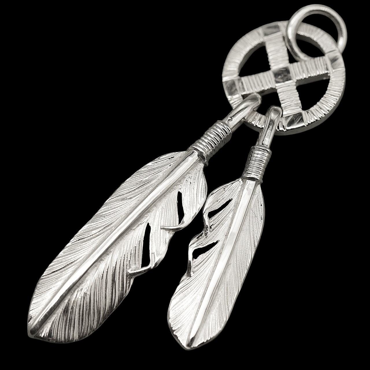 高瀬豪太 Sunshine Studio - Silver Feather Silver Wheel Combination Pendant (S) & (XS)_1