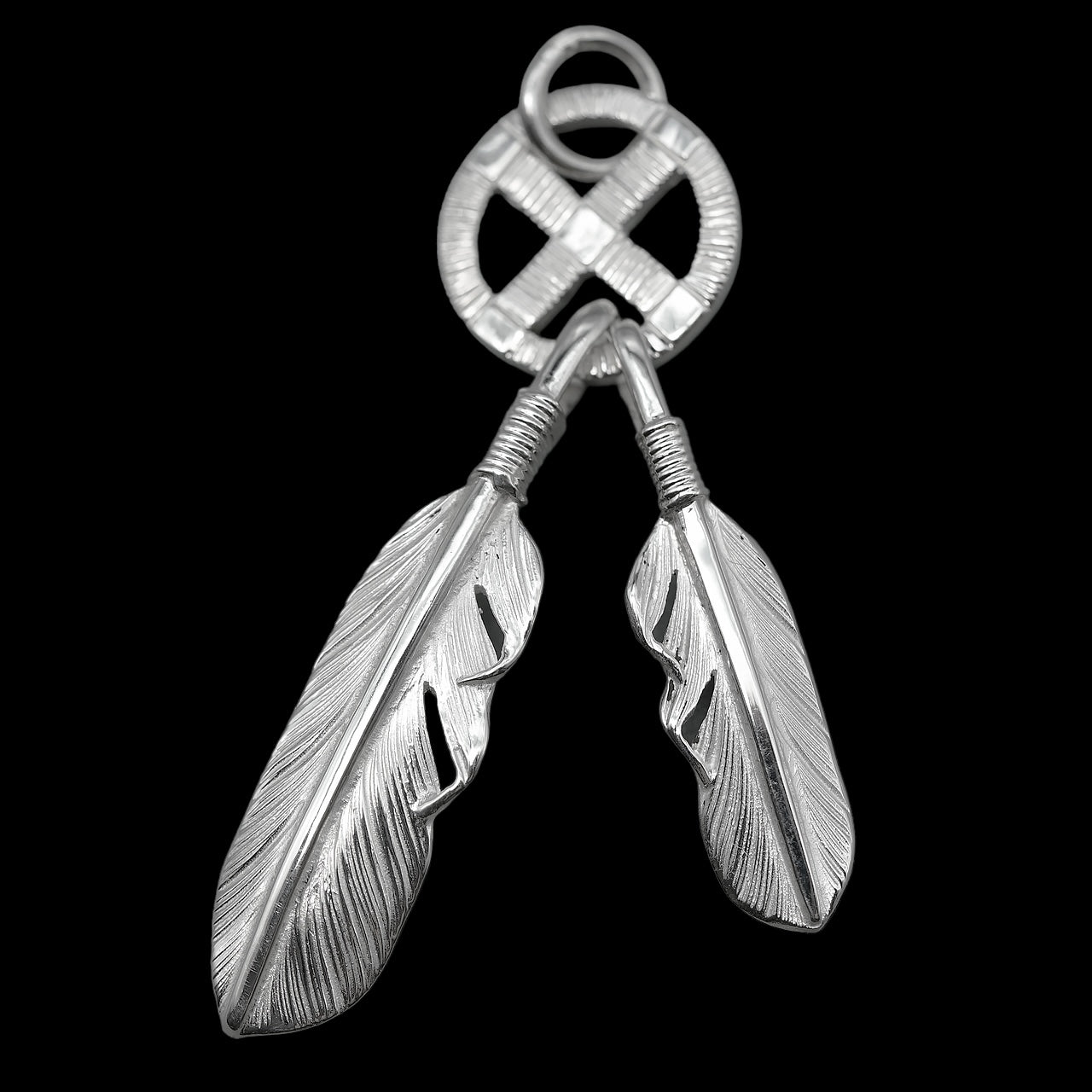 高瀬豪太 Sunshine Studio - Silver Feather Silver Wheel Combination Pendant (S) & (XS)_3