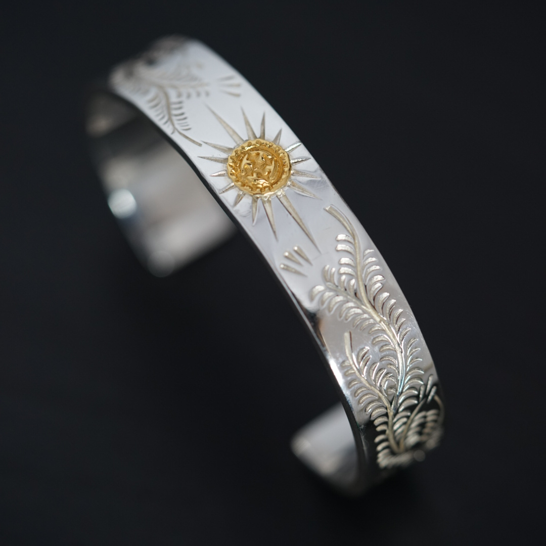 高瀬豪太 Sunshine Studio - 12mm 24K Gold Point Radiation Arabesque Bangle_1