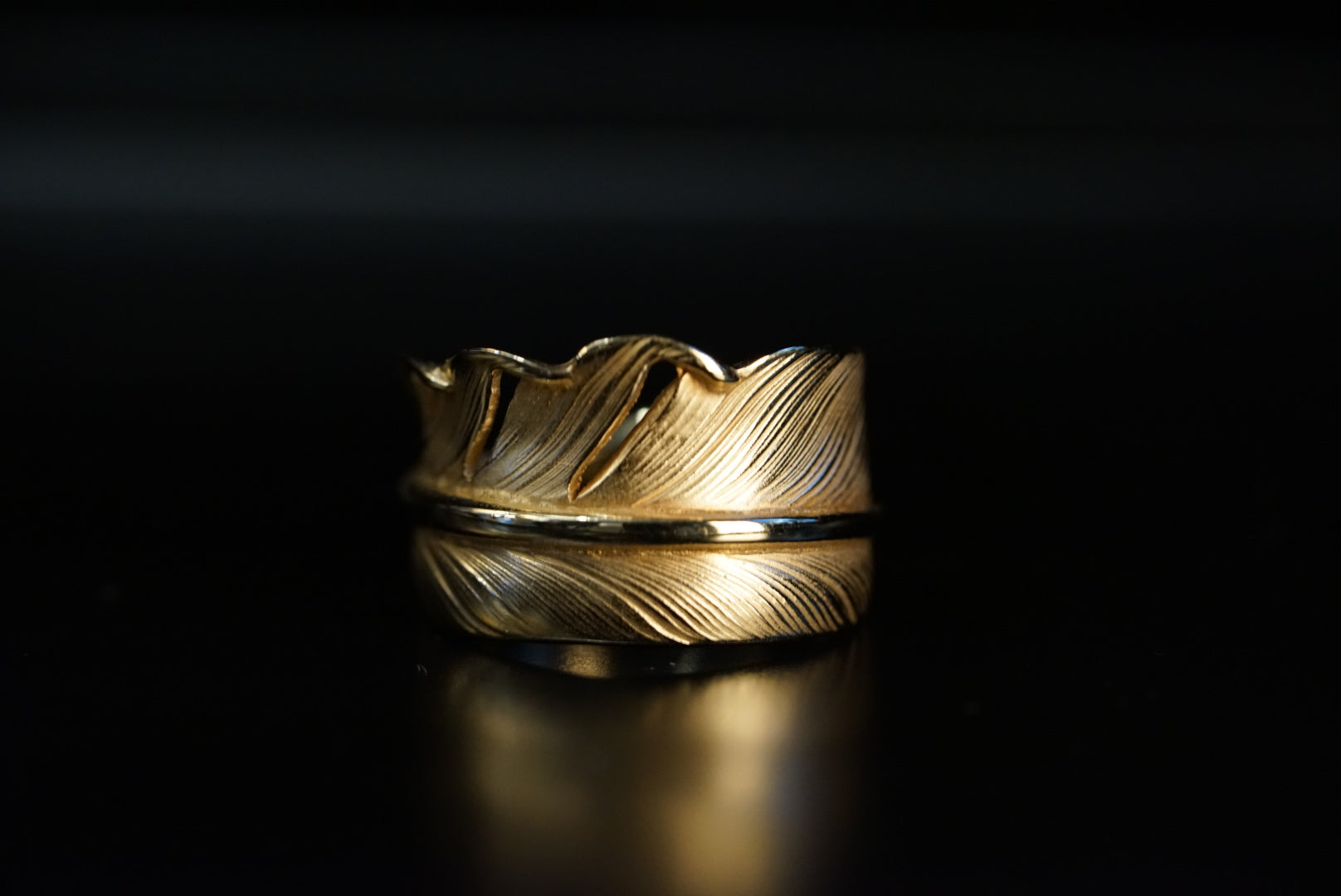 高瀬豪太 Sunshine Studio 18K Gold Feather Ring L_1