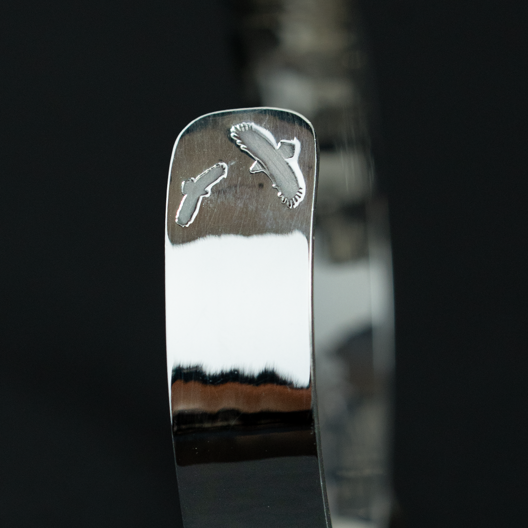 Albatory 18K Gold Double Gold Claw Gold Point Silver Bangle