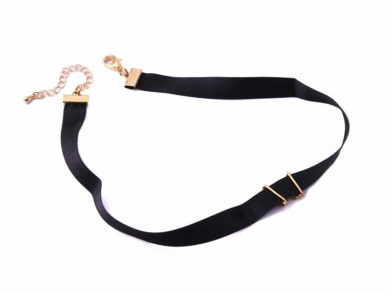 Deal Design Satin Ribbon Choker: Studded Butterfly