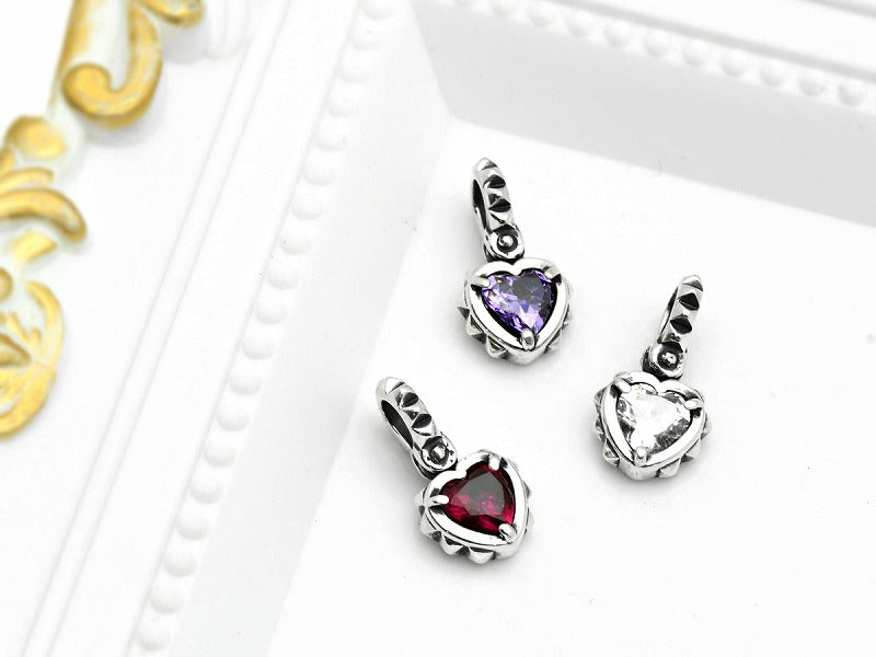 Tiny Pain Heart ( Silver ) Pendant
