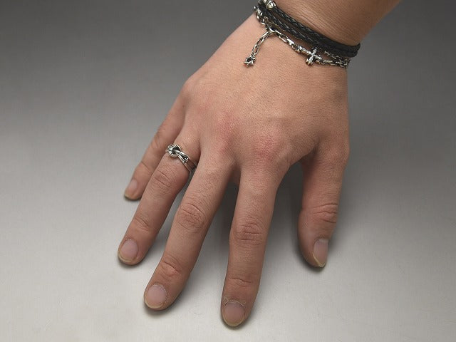 Safety Pin Moon Ring
