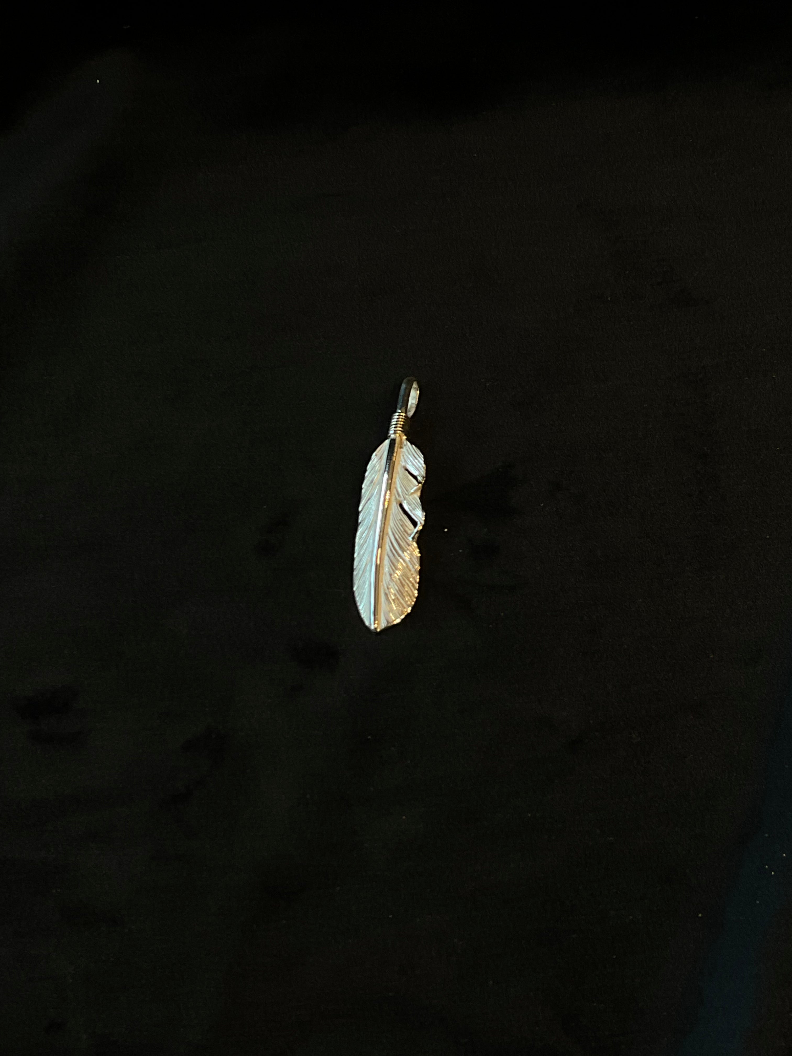 Silver Feather Pendant S