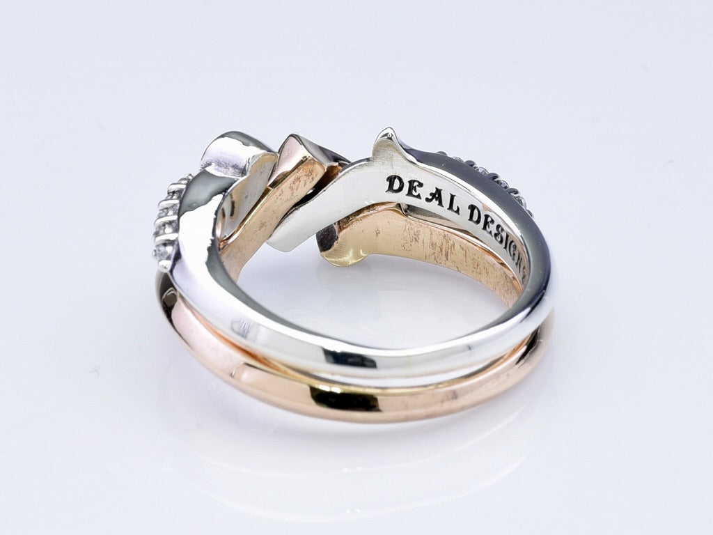 Deal Design Gimmel Ring with Stone