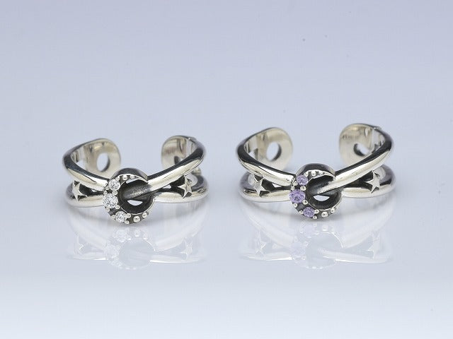Safety Pin Moon Ring