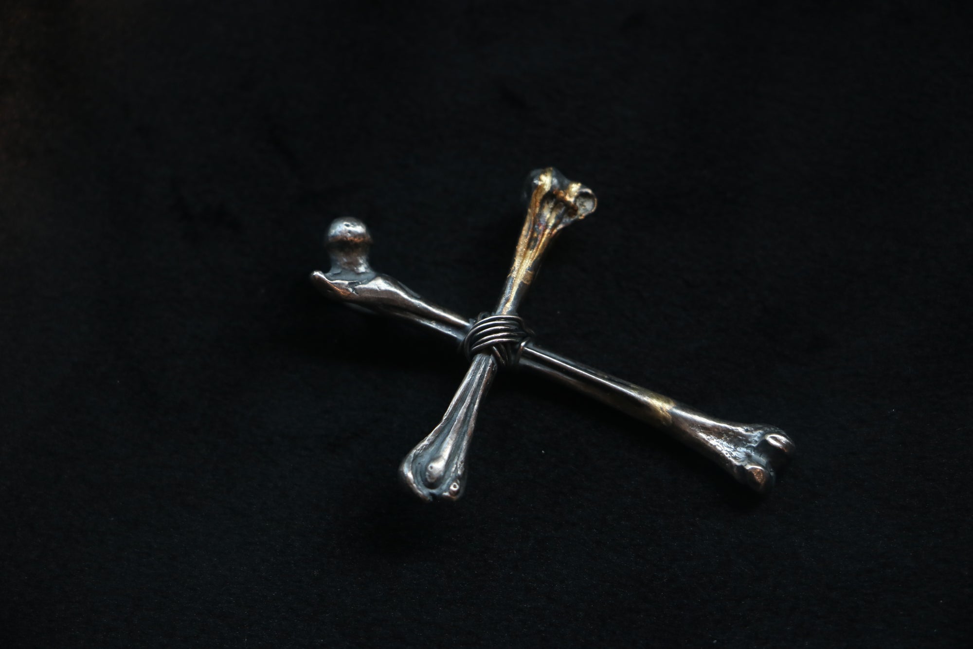 18K Braze Bone Cross Pendant
