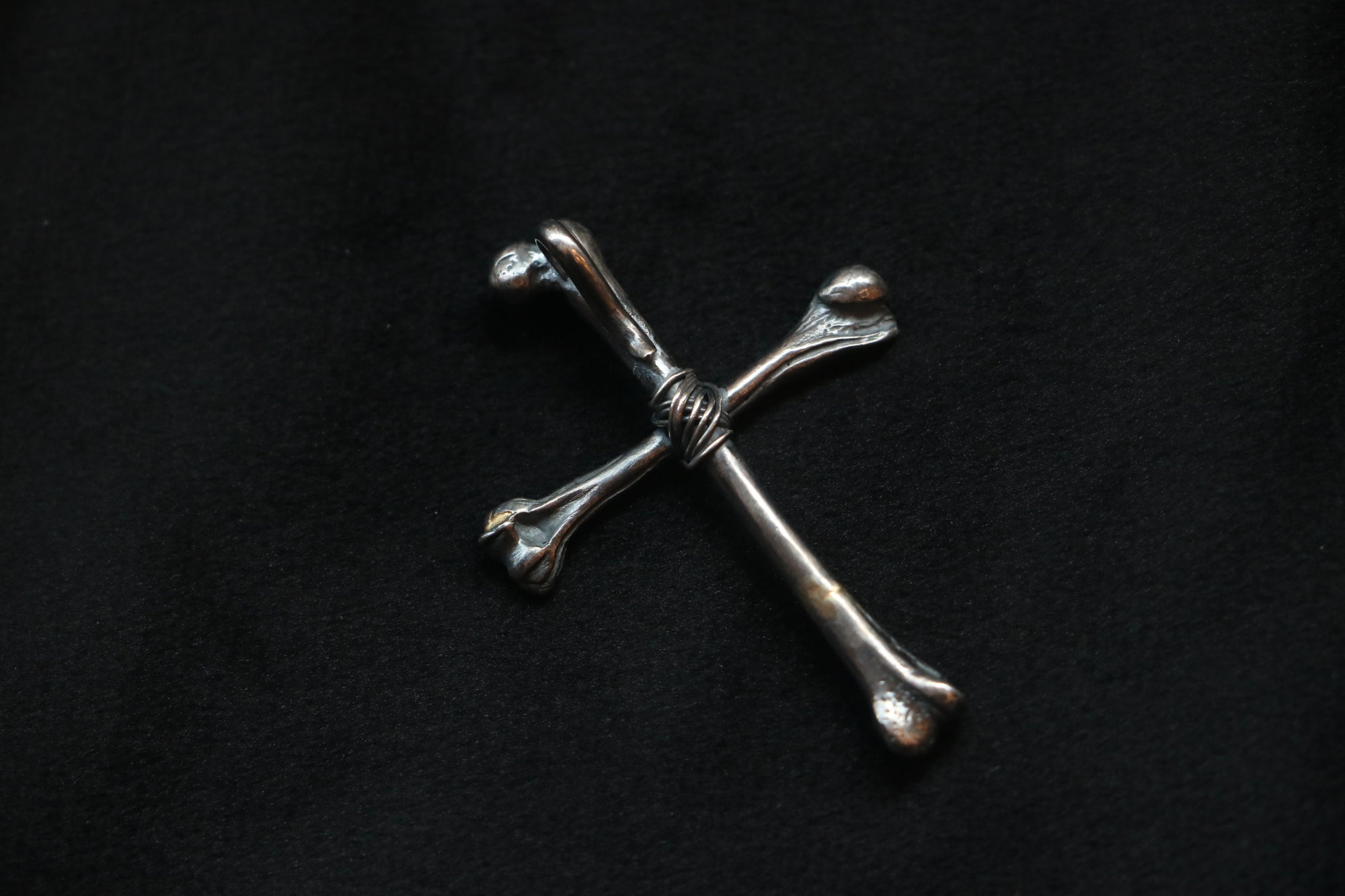 18K Braze Bone Cross Pendant