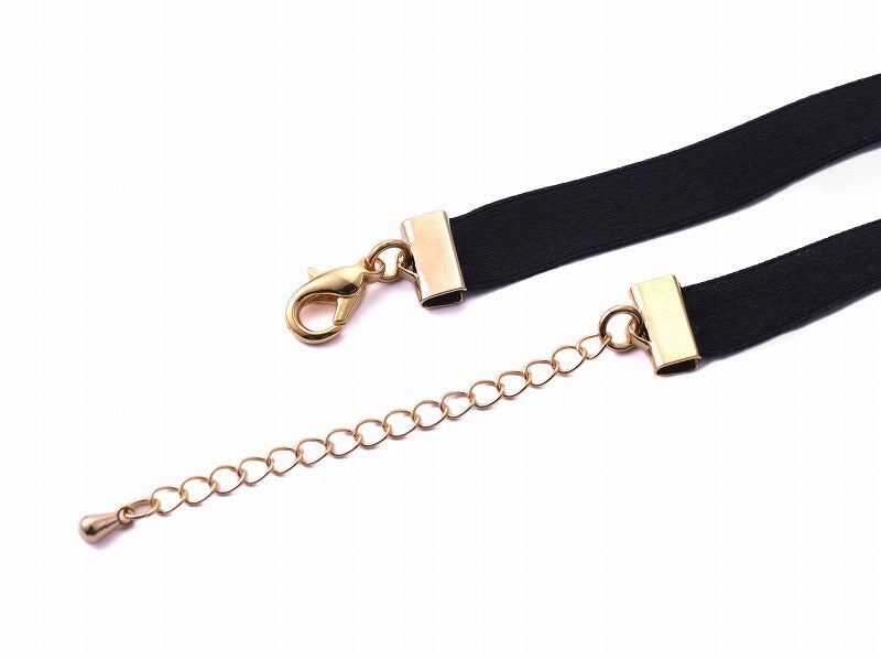 Deal Design Satin Ribbon Choker: Studded Butterfly