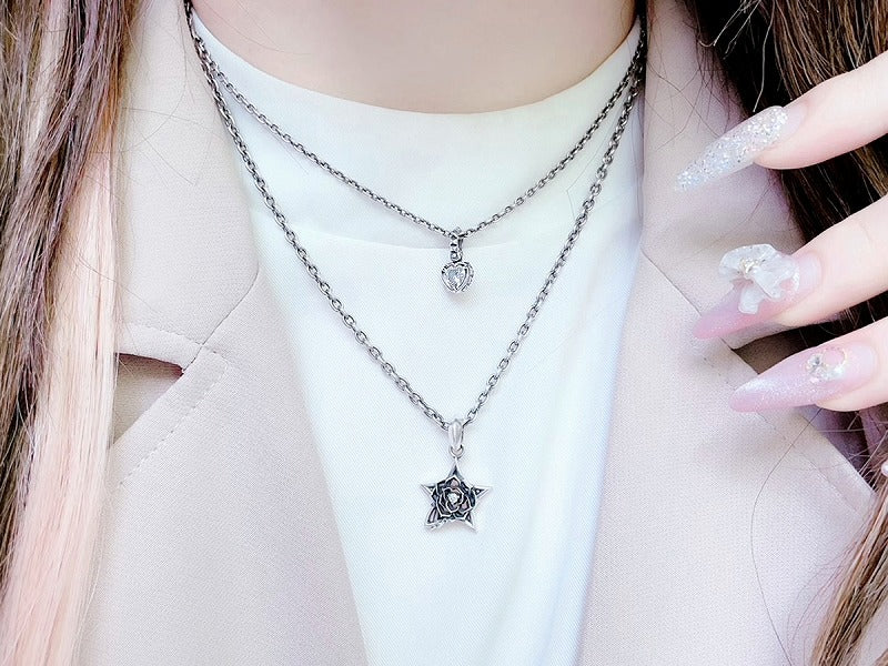 Tiny Pain Heart ( Silver ) Pendant