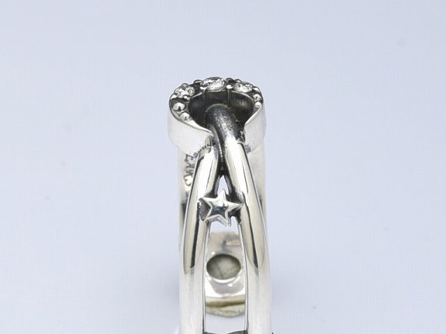 Safety Pin Moon Ring