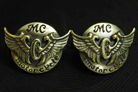 Mad Cult - Flying Wheel Brass Concho_1