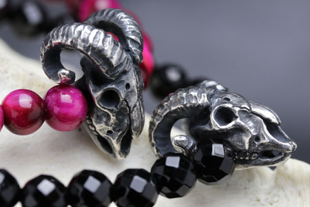 Mad Cult - Sheep Skull Stone Bracelet_4