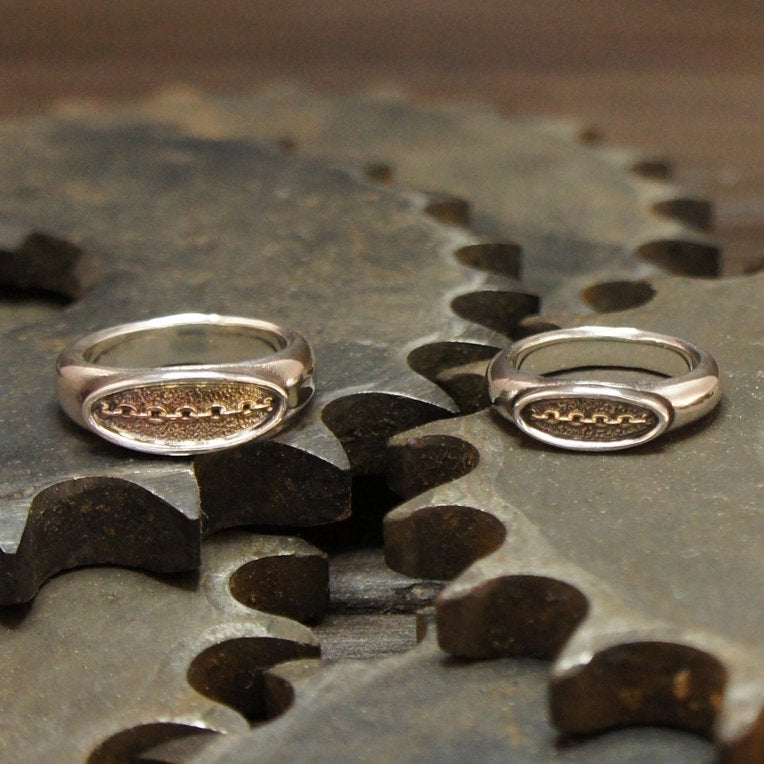 ROAD Bond 10kt gold Silver Ring S size 1