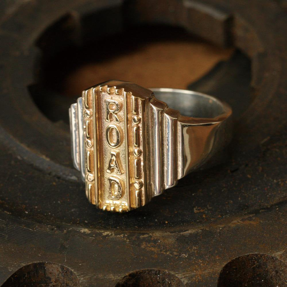 ROAD Flat Head 10kt gold Silver Ring 1