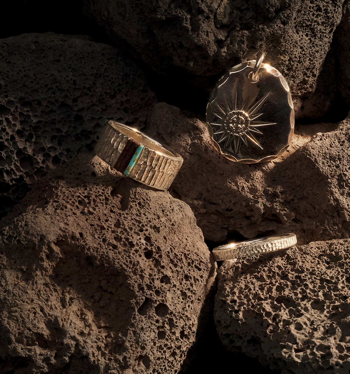 高瀬豪太 Sunshine Studio - 24K Gold Point Radiation Metal Pendant_6