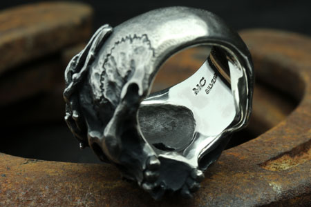 Mad Cult hk Jesus Skull Head I 純銀荊棘戒指