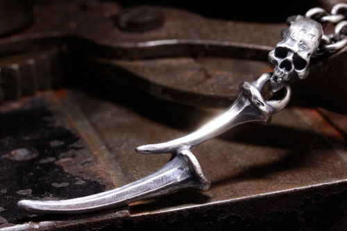 Mad Cult Nail Lightning Bolt w/ Skull Pendant