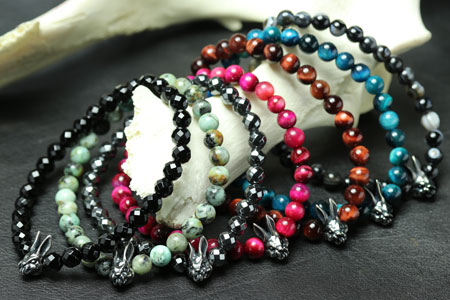 Mad Cult Evil Rabbit Stone Bracelet