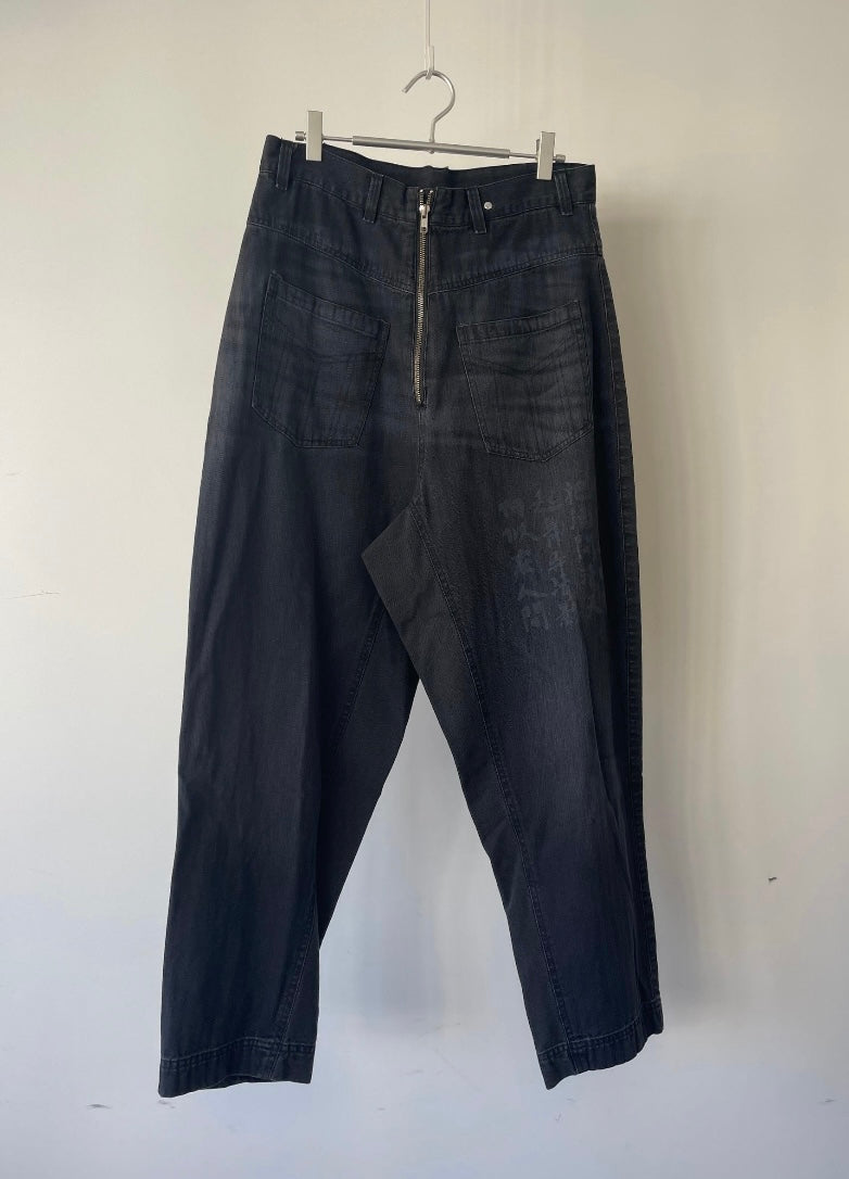 CALLIGRAPHY LASER PRINT FRONT TO BACK JEANS