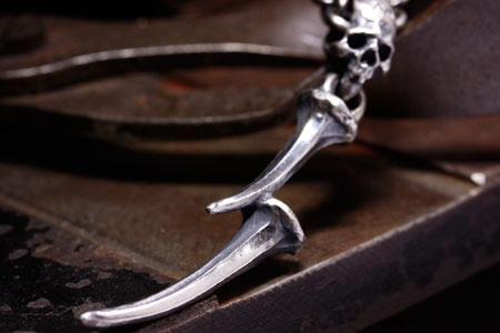 Mad Cult Nail Lightning Bolt w/ Skull Pendant