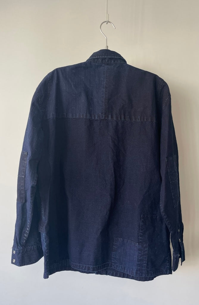 PATCHWORK DENIM WASHED GENTLEMAN BIG SHIRT
