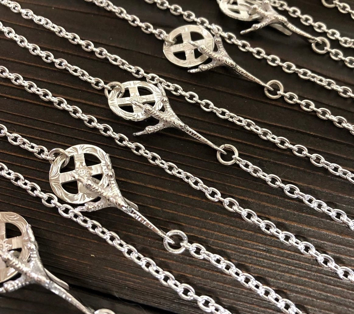Albatory Silver Claw Silver Wheel Chain set