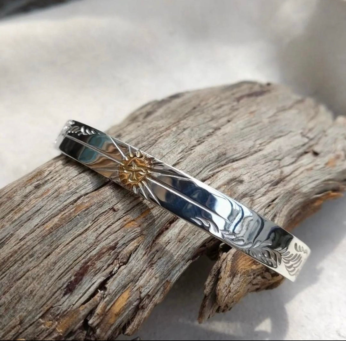 Silver Dollar Craft 千葉章弘 8mm 唐草紋18K金放射手鐲