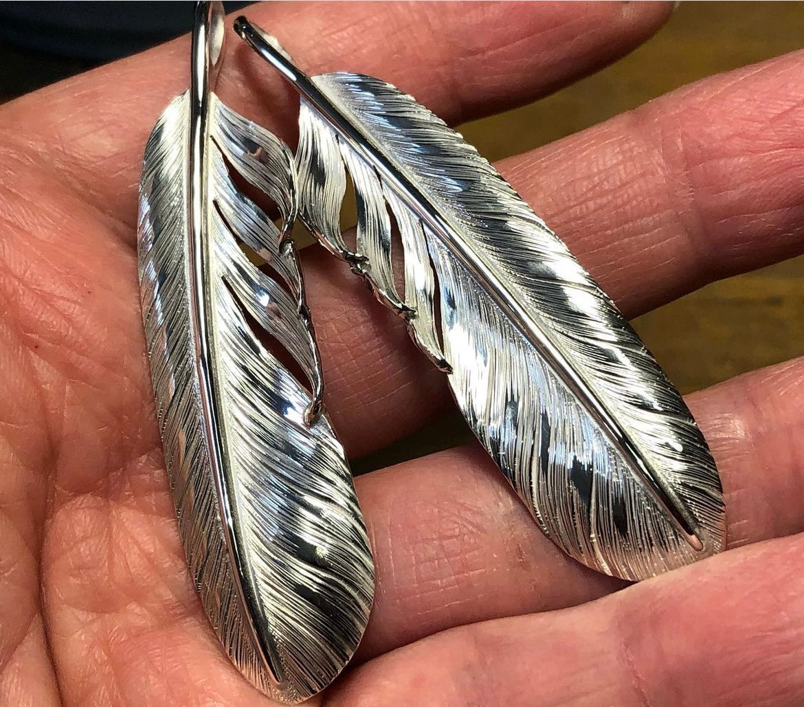 Albatory Silver Feather Pendant L