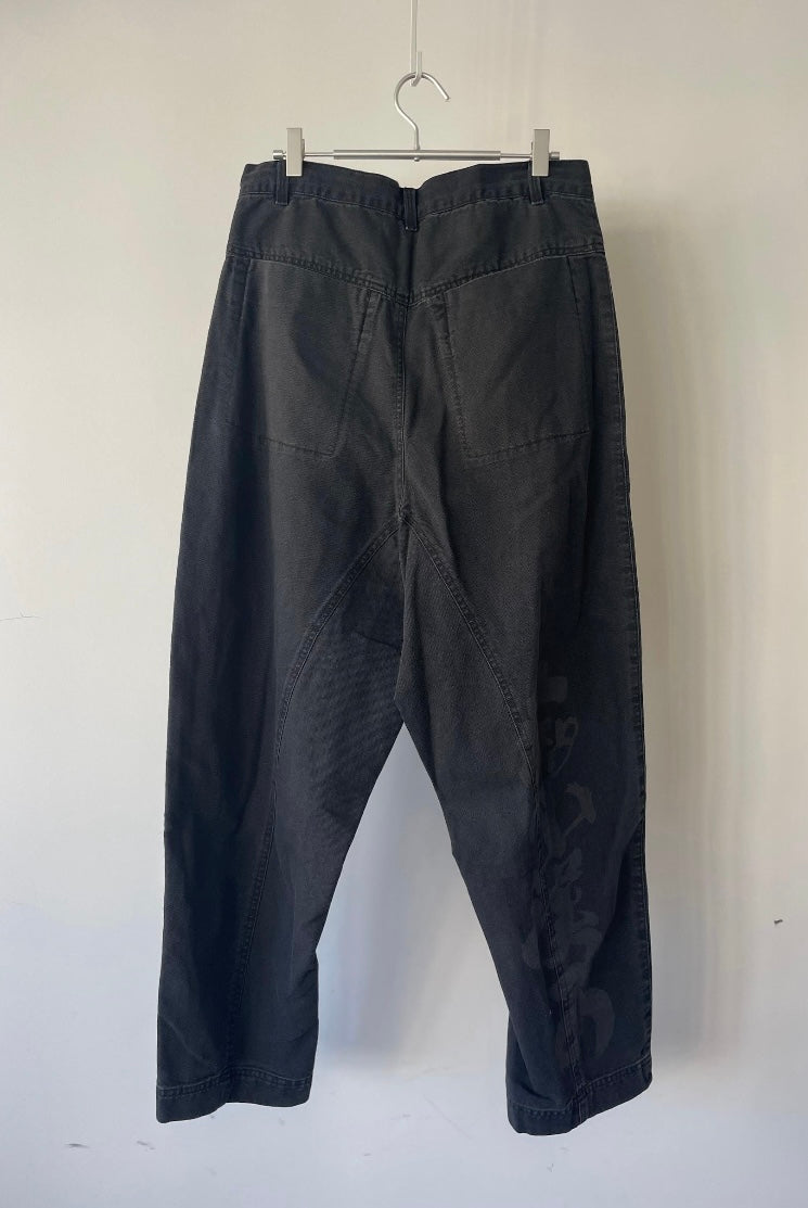 CALLIGRAPHY LASER PRINT FRONT TO BACK JEANS