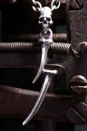 Mad Cult Nail Lightning Bolt w/ Skull Pendant