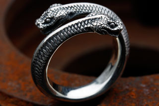 Mad Cult Double Head Snake Ring