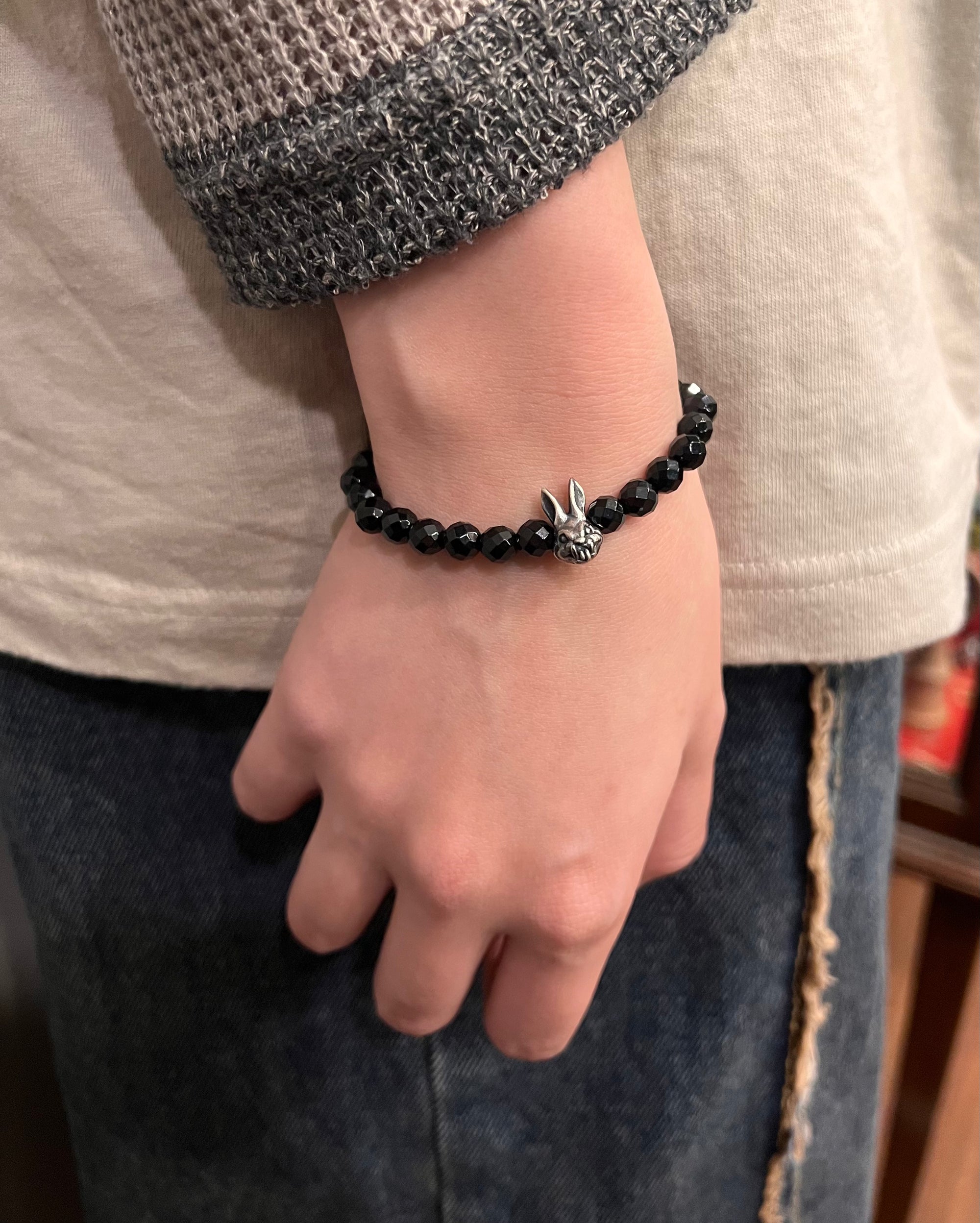 Mad Cult Evil Rabbit Stone Bracelet