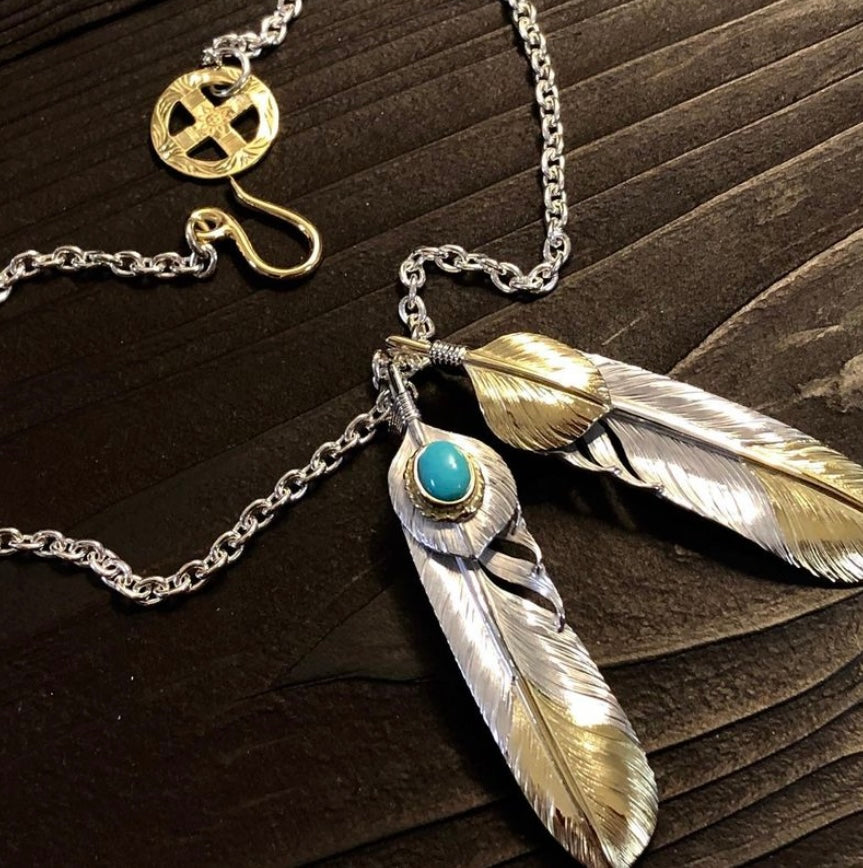 Albatory 18Kt Gold Hook Gold Wheel Silver Chain