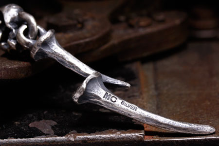 Mad Cult Nail Lightning Bolt w/ Skull Pendant