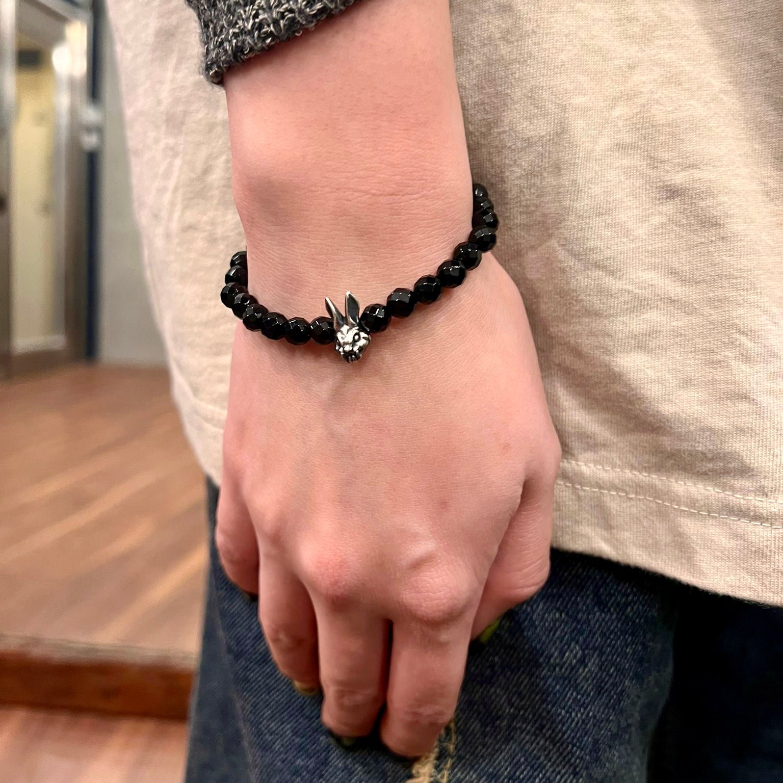 Mad Cult Evil Rabbit Stone Bracelet