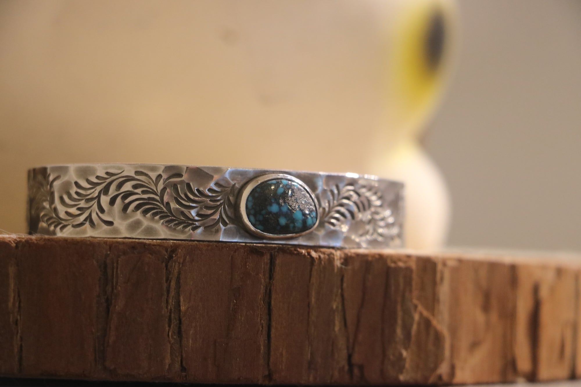 Silver Dollar Craft 12mm Turquoise Arabesque Bangle