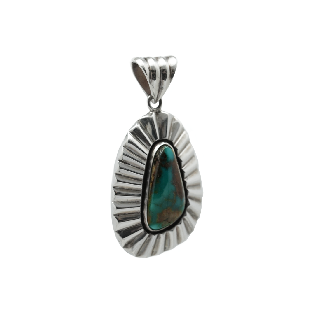 Silver Dollar Craft Royston Turquoise Shadow Box Pendant