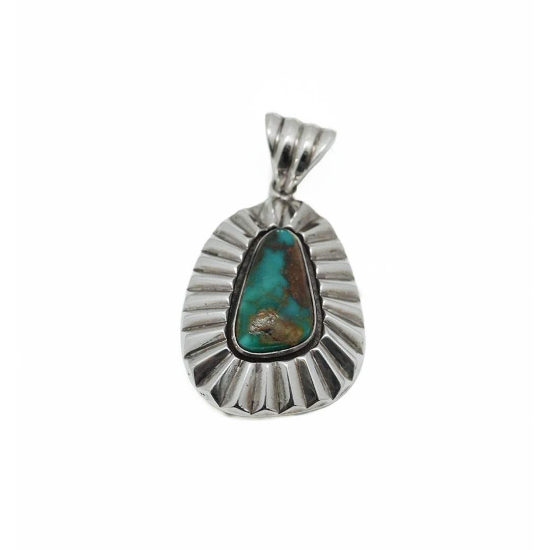 Silver Dollar Craft Royston Turquoise Shadow Box Pendant