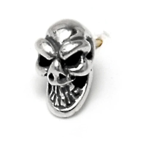 E217 Silver Skull Earrings