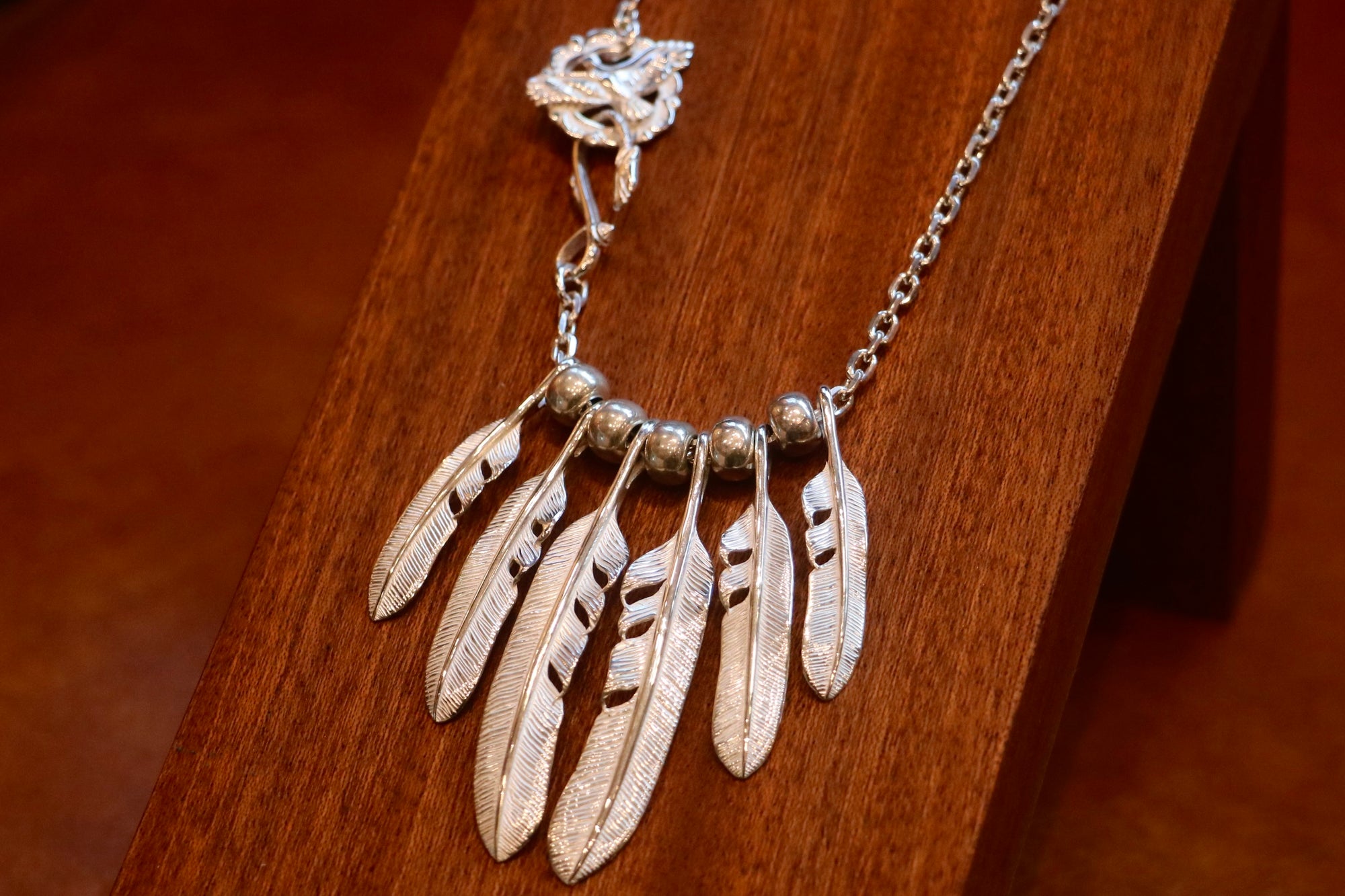 Silver Dollar Craft 925 Silver Feather Pendant M